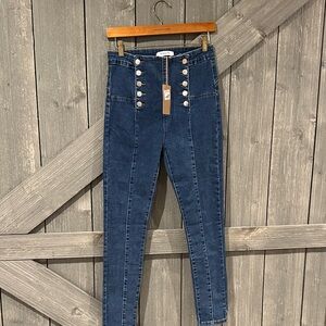 Stylish High-Rise Blue Denim Jeans